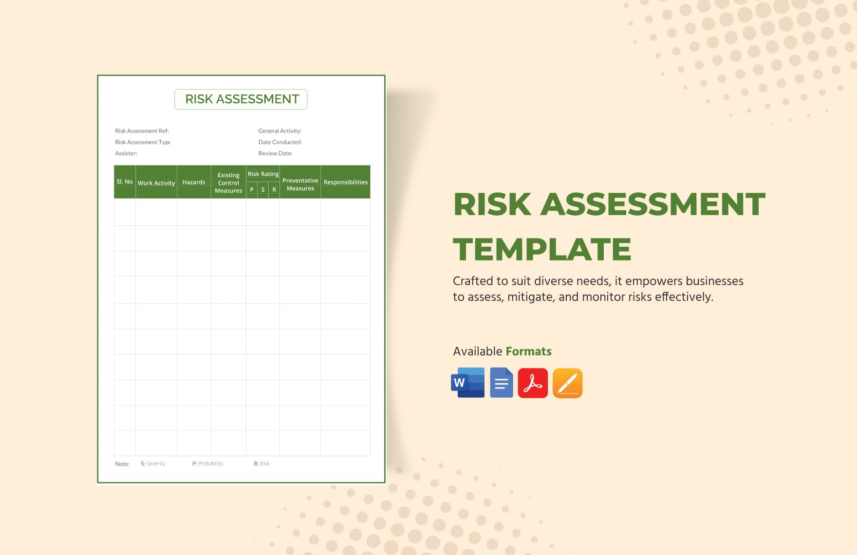 Risk Assessment Template in Word, Google Docs, PDF, Apple Pages