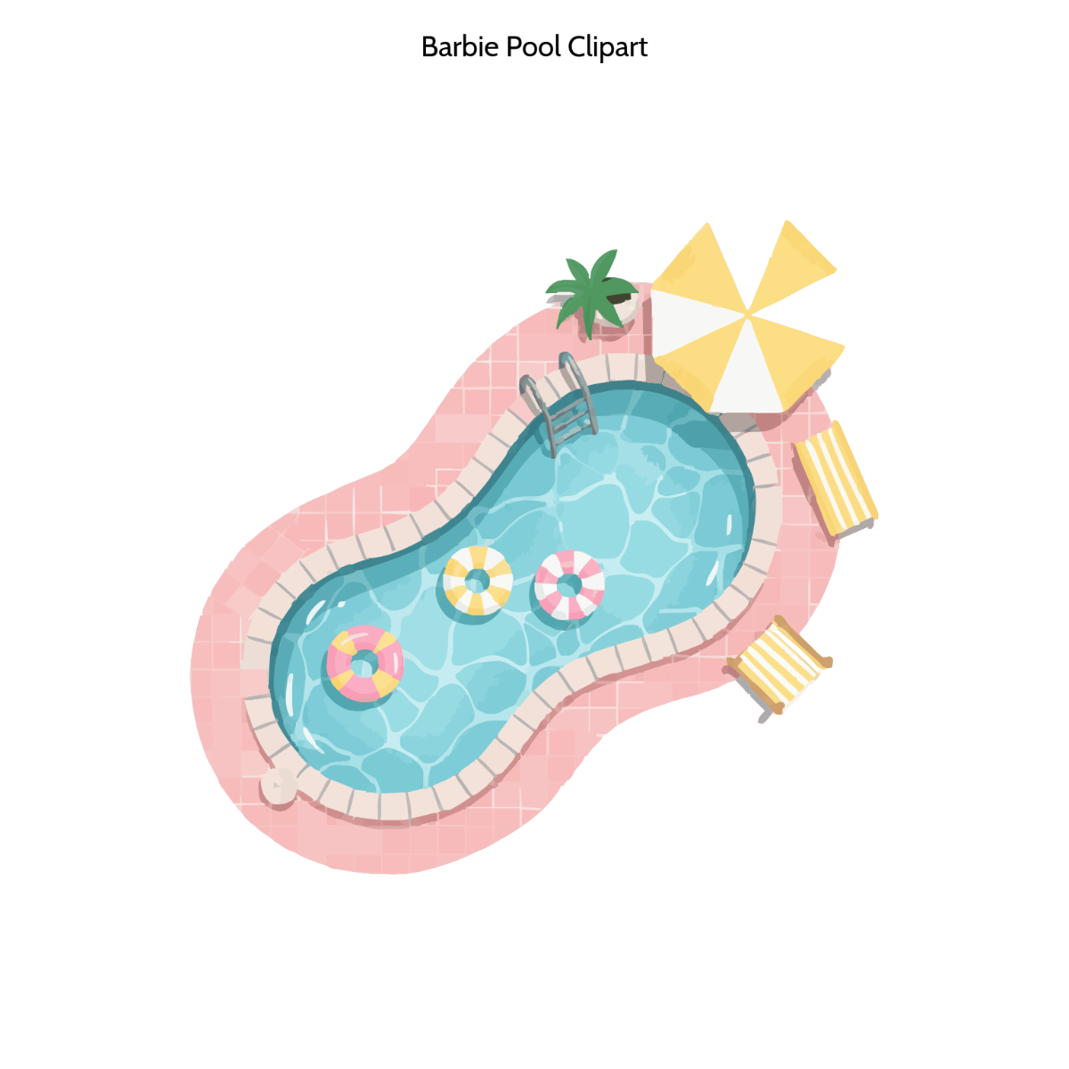 Free Barbie Pool Clipart Template