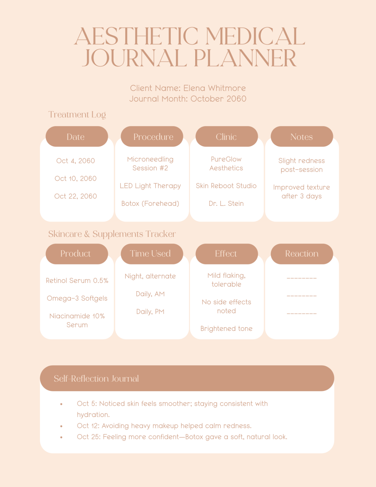 Free Aesthetic Medical Journal Planner Template