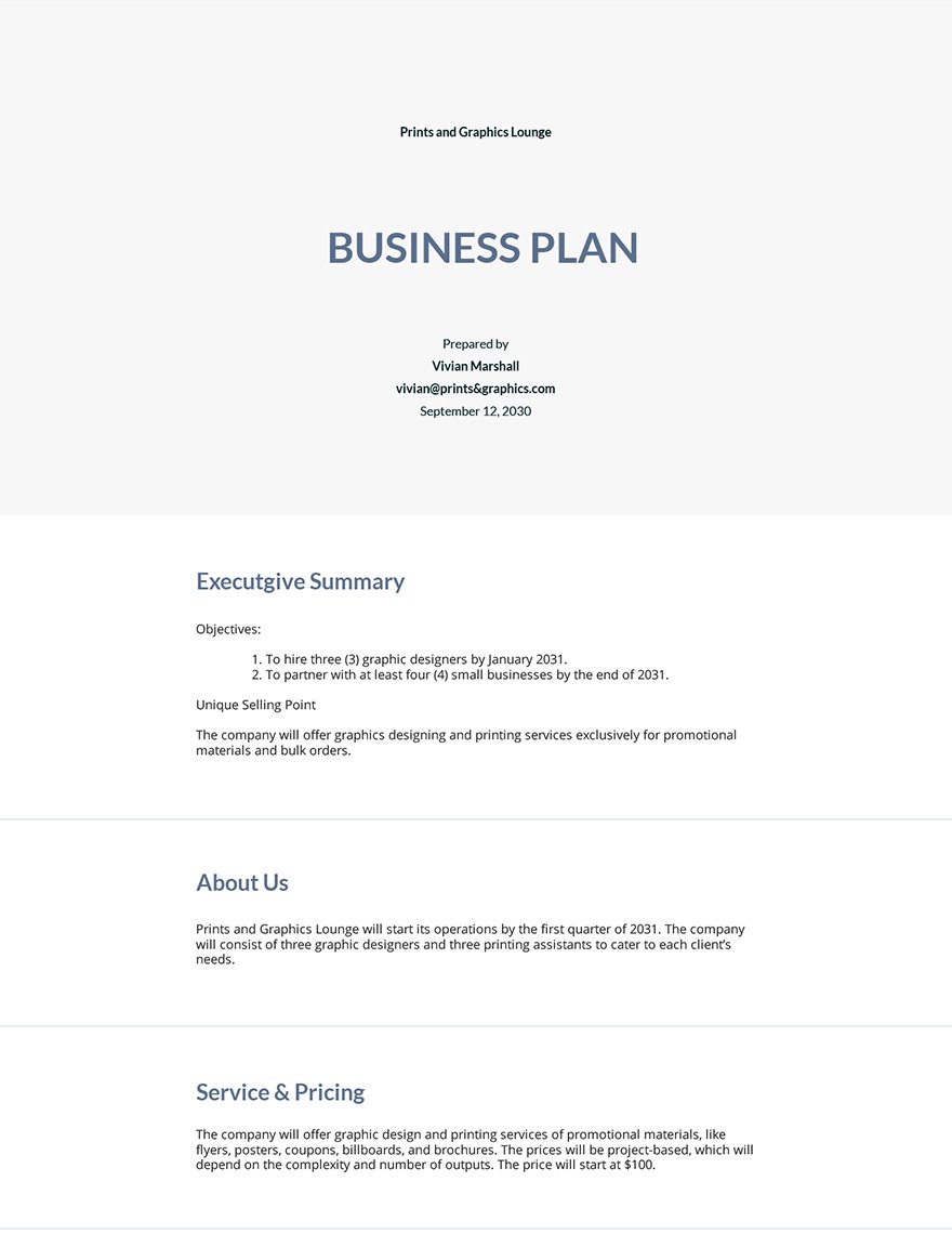 Lean Startup Business Plan Template