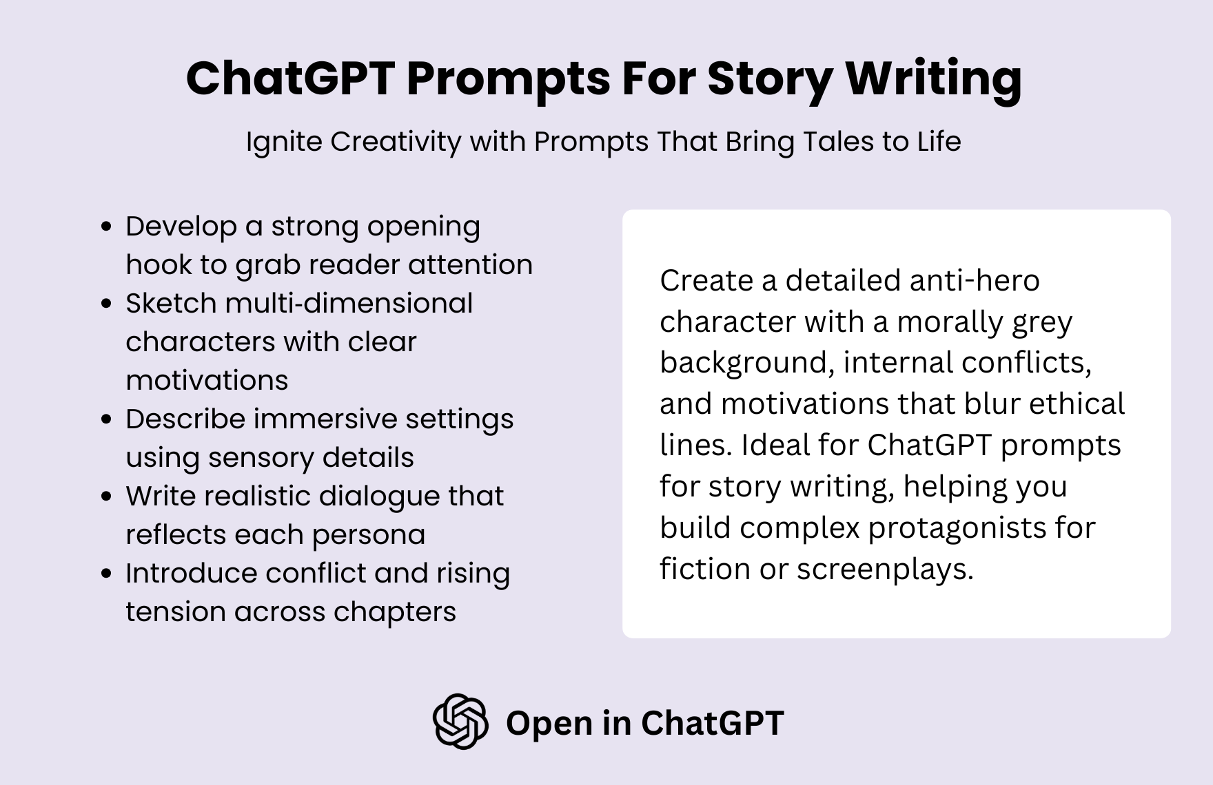 Free ChatGPT Prompts For Story Writing to Download