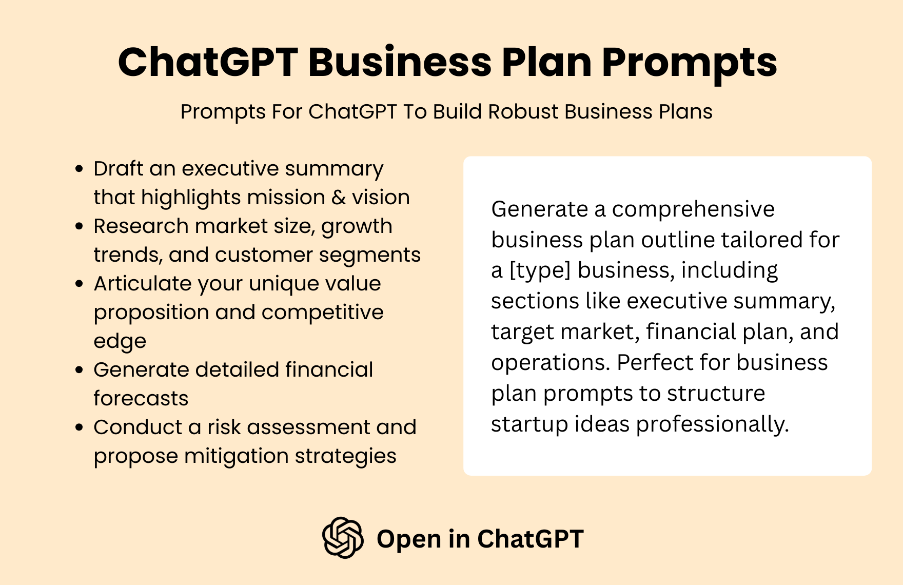 Free ChatGPT Business Plan Prompts to Download