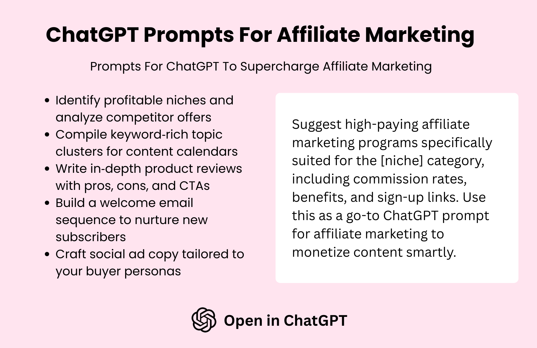 ChatGPT Prompts For Affiliate Marketing to Download