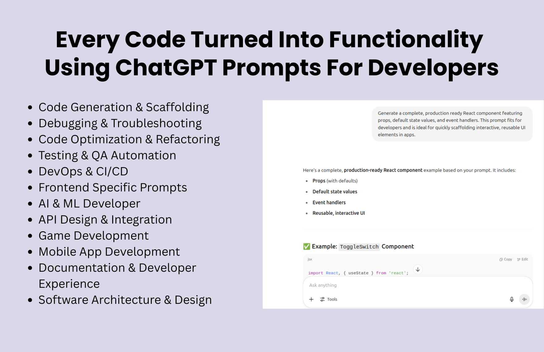 Free ChatGPT Prompts For Developers