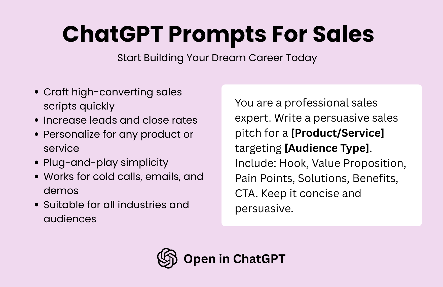 Free ChatGPT Prompts For Sales