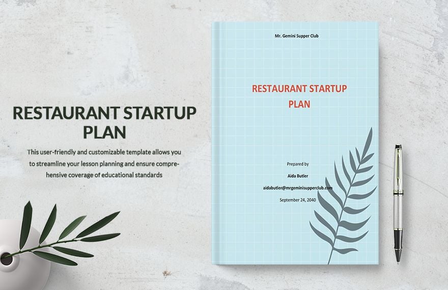 Restaurant Start up Plan Template