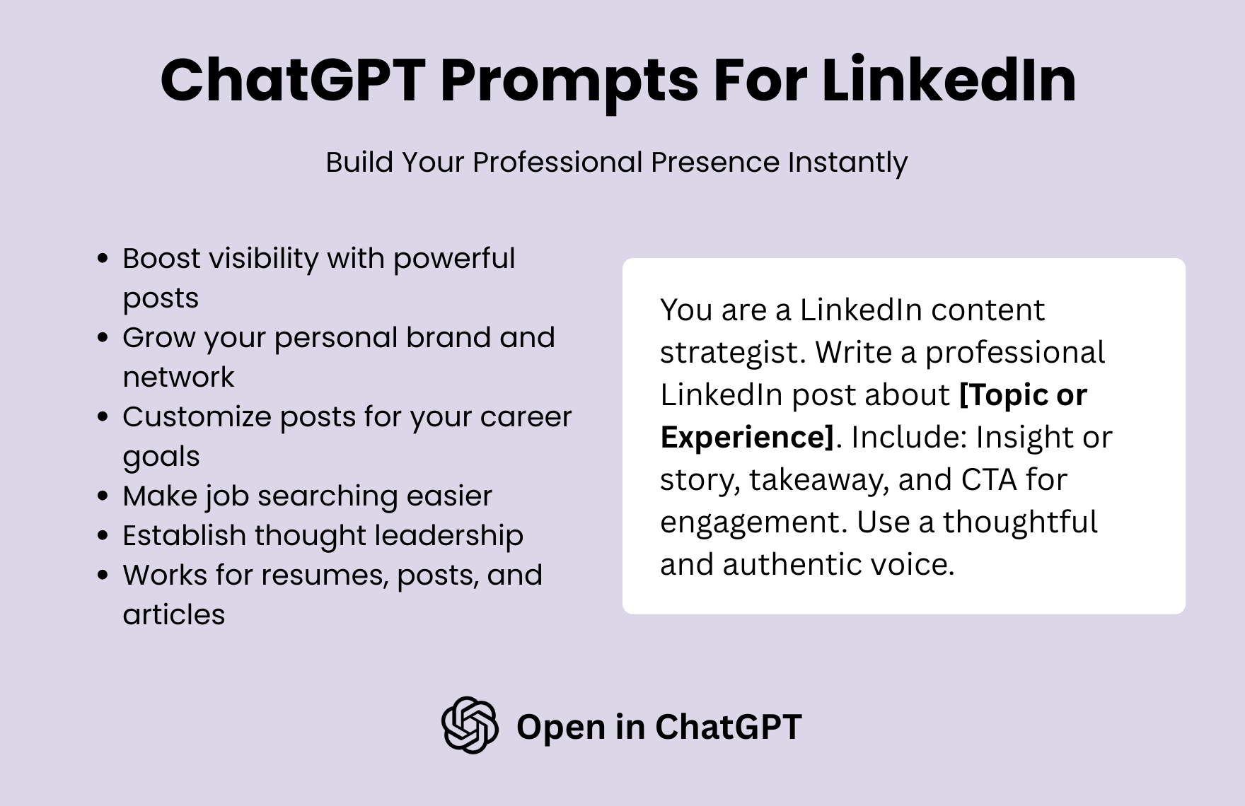 Free ChatGPT Prompts For LinkedIn