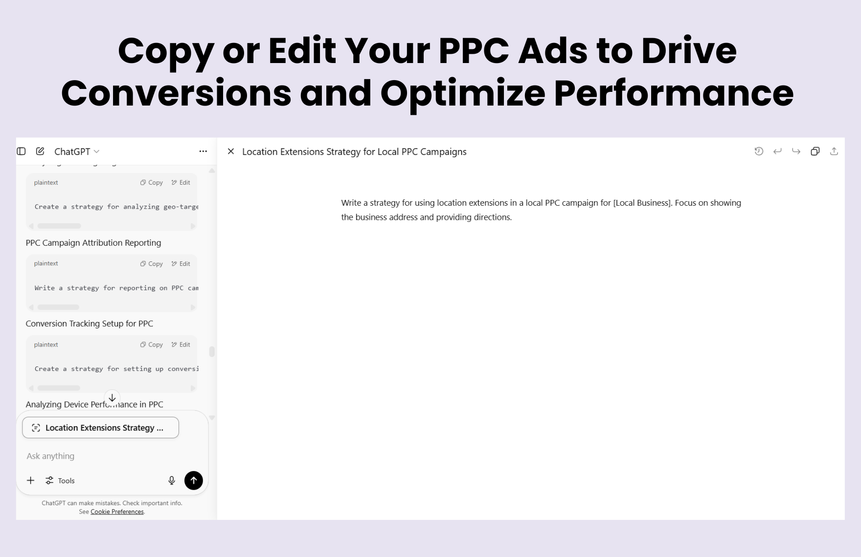 Free ChatGPT Prompts For PPC Advertising Free ChatGPT Prompts For PPC Advertising