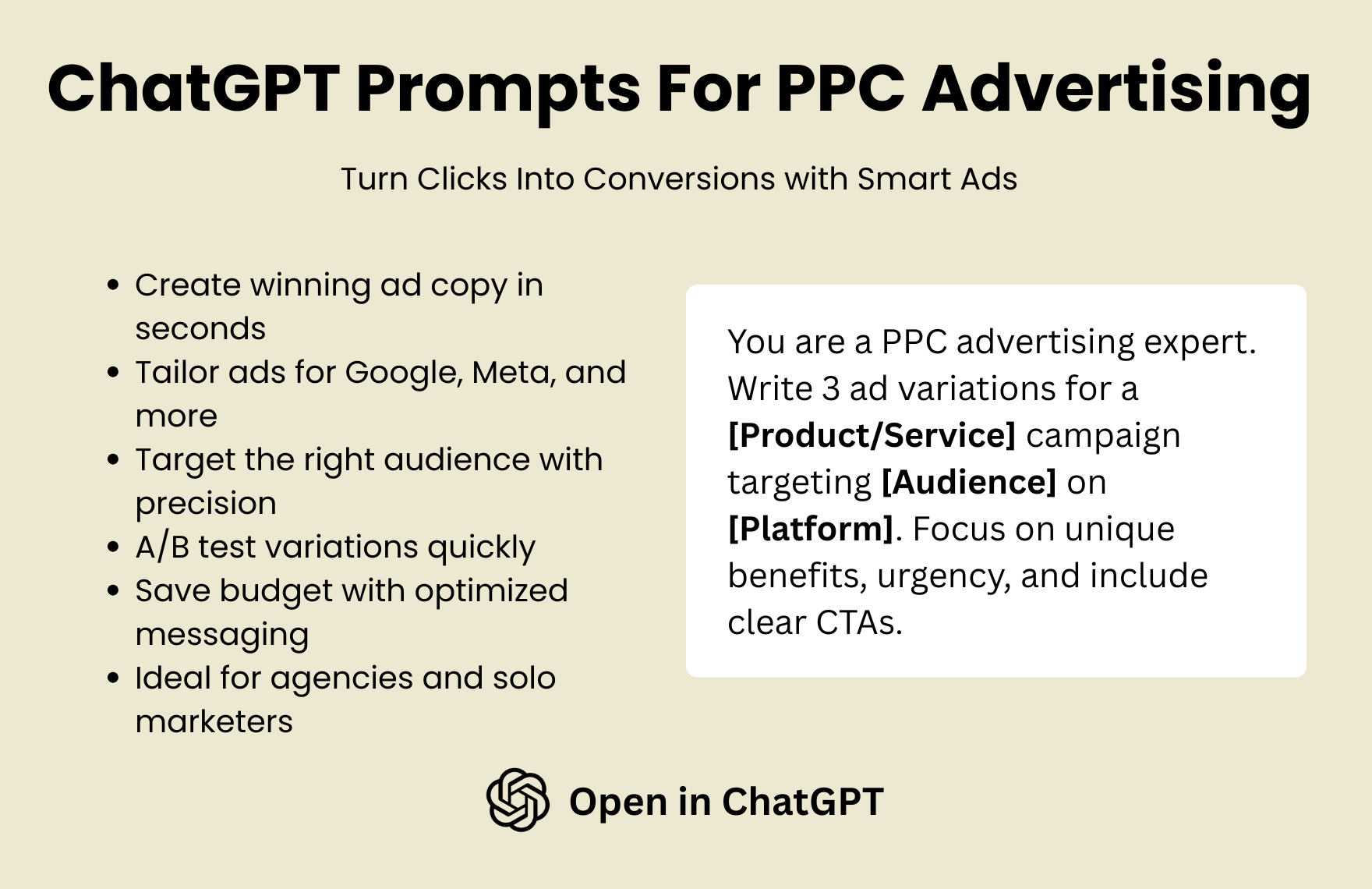Free ChatGPT Prompts For PPC Advertising