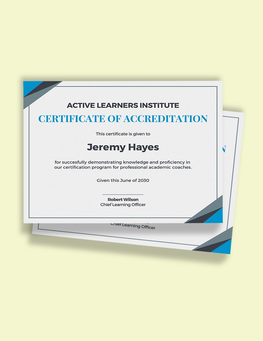 Academic Coaching Certificate Template