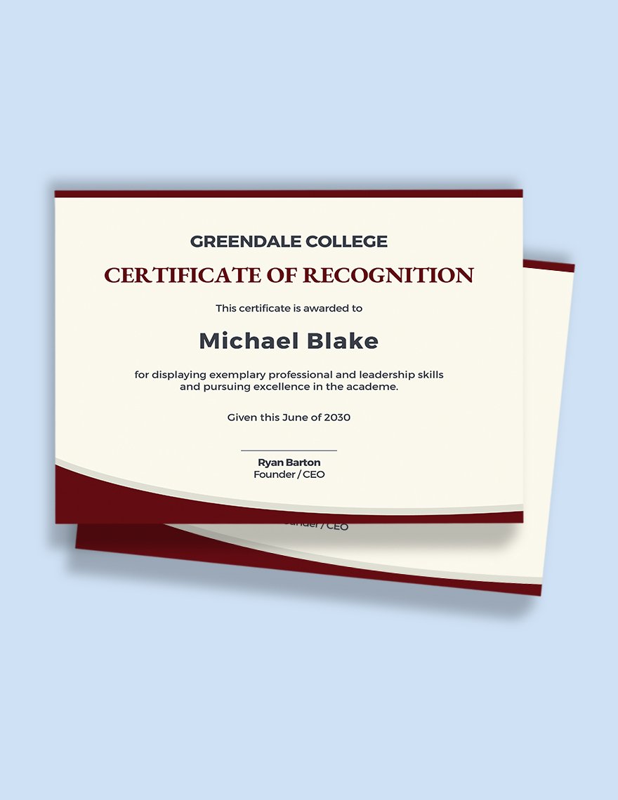 Leadership Academic Certificate Template