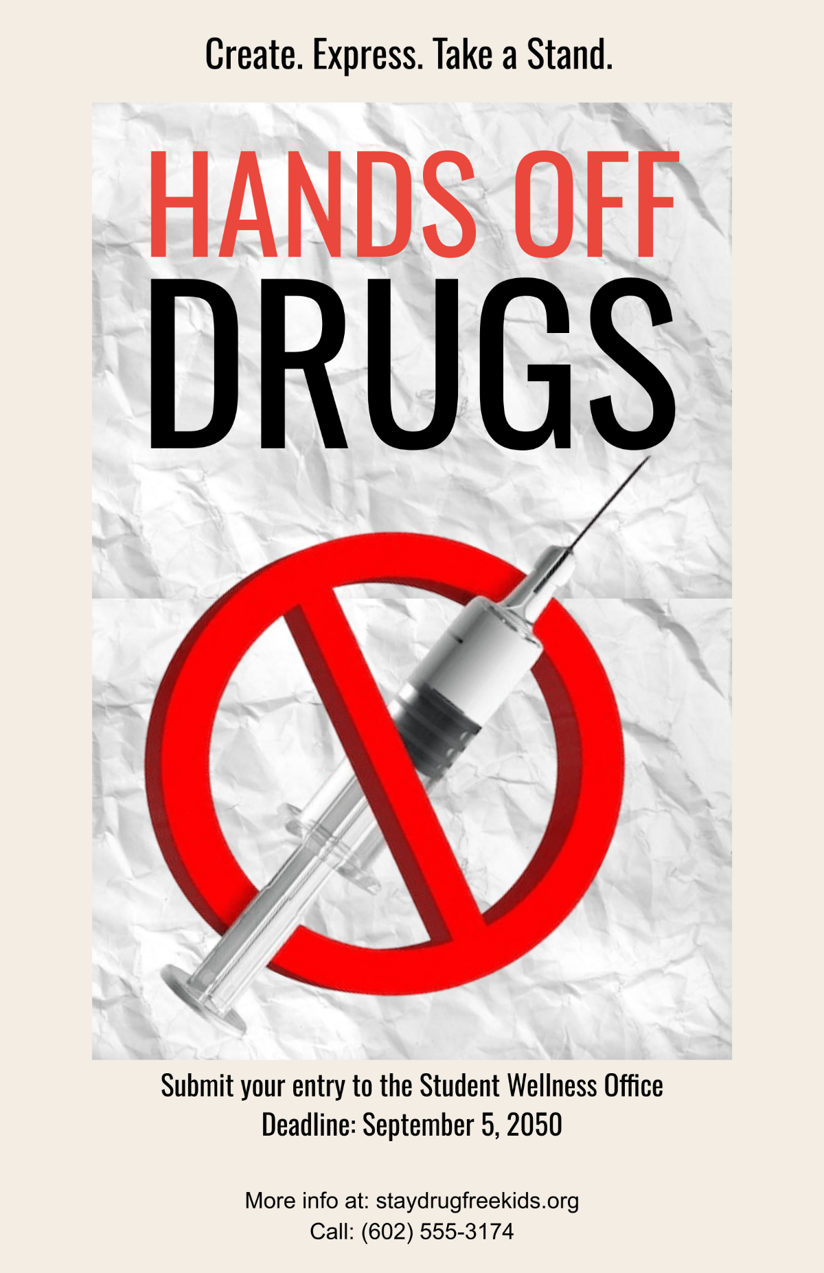 Free Handmade Drug Awareness Poster Template