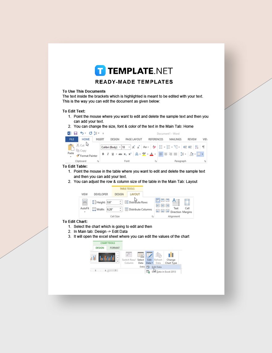 Editable Estimate Startup Cost for Restaurant Template