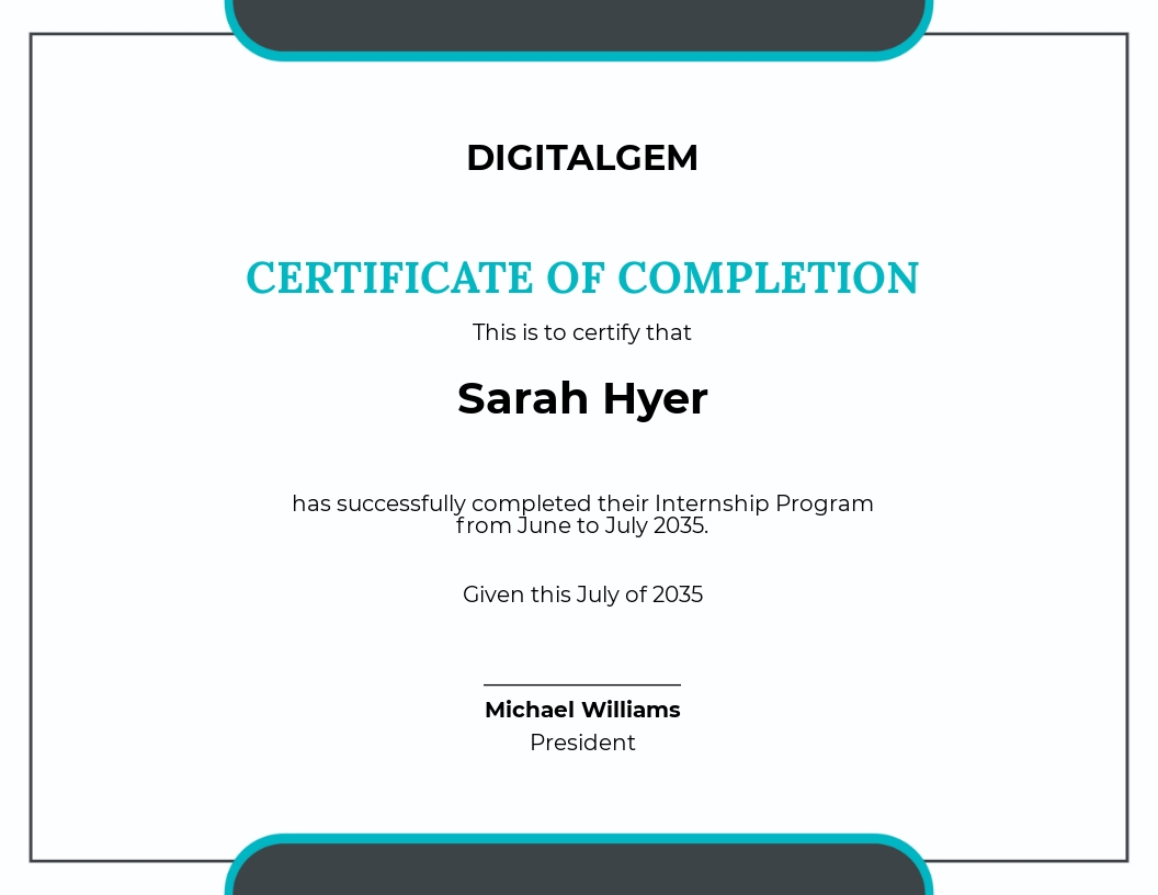 Internship Certificate Templates in Microsoft Word (DOC) | Template.net