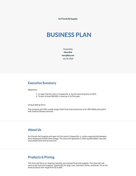 FREE Startup Business Plan Templates in Microsoft Word (DOC) Template net