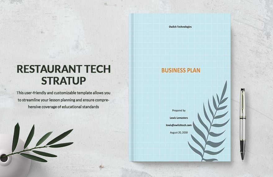 Restaurant Tech Startup Template
