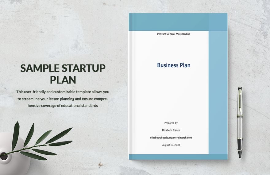 Sample Startup Plan Template