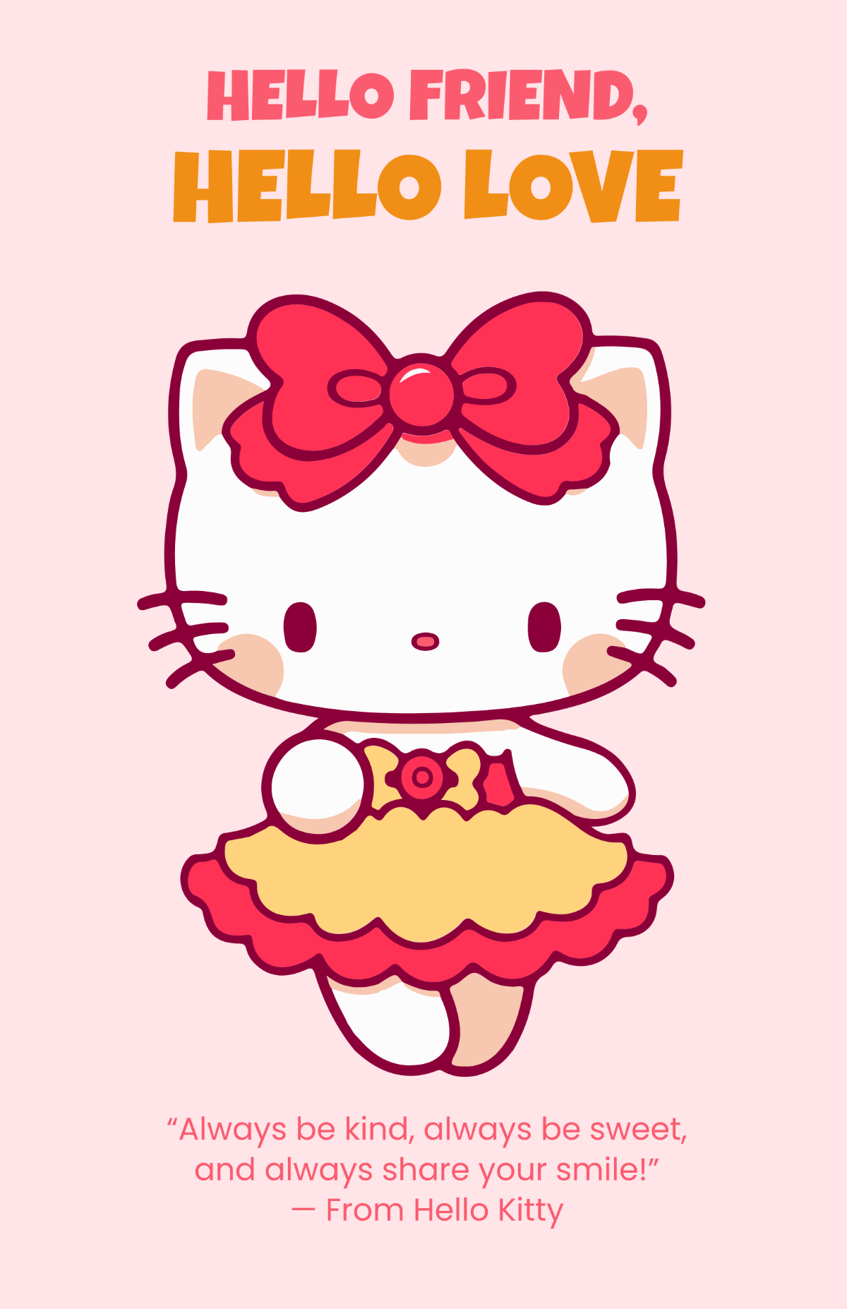 Free Hello Kitty Poster with Message to Edit Online