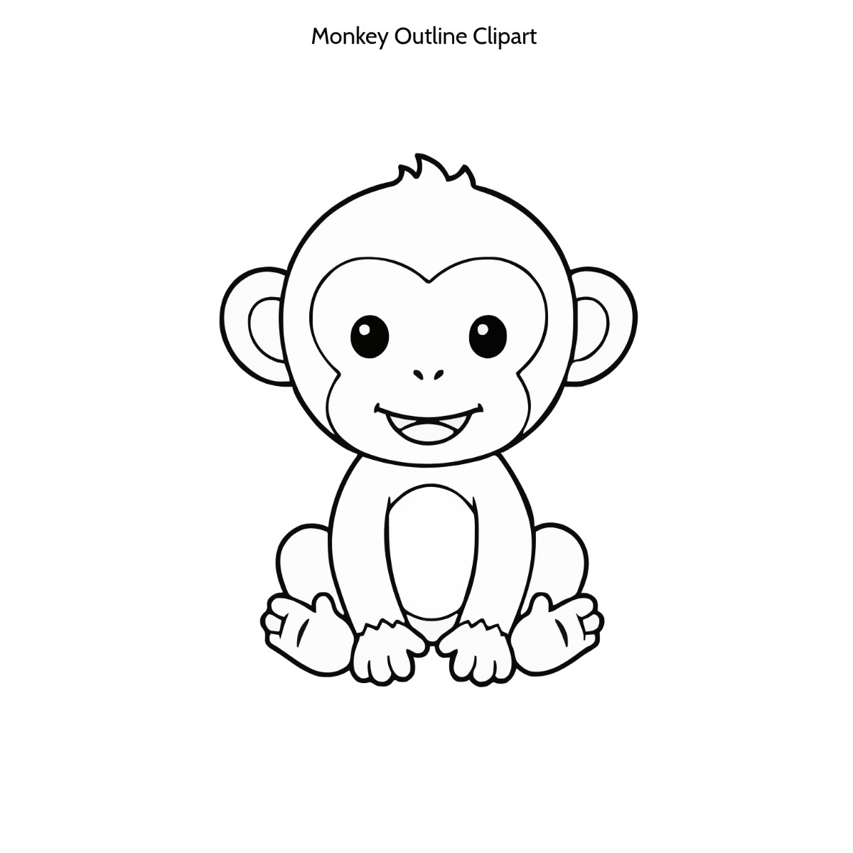 Free Monkey Outline Clipart to Edit Online