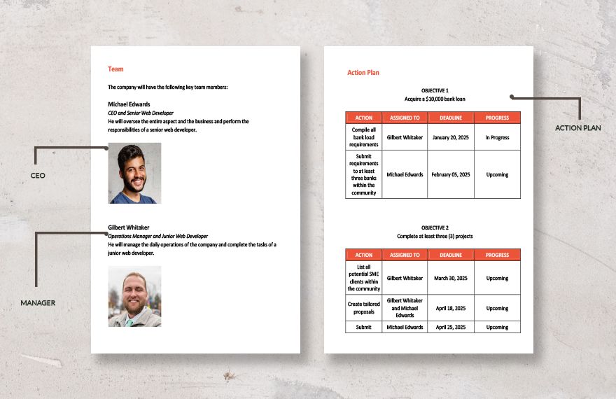 Startup Company Action Plan Template
