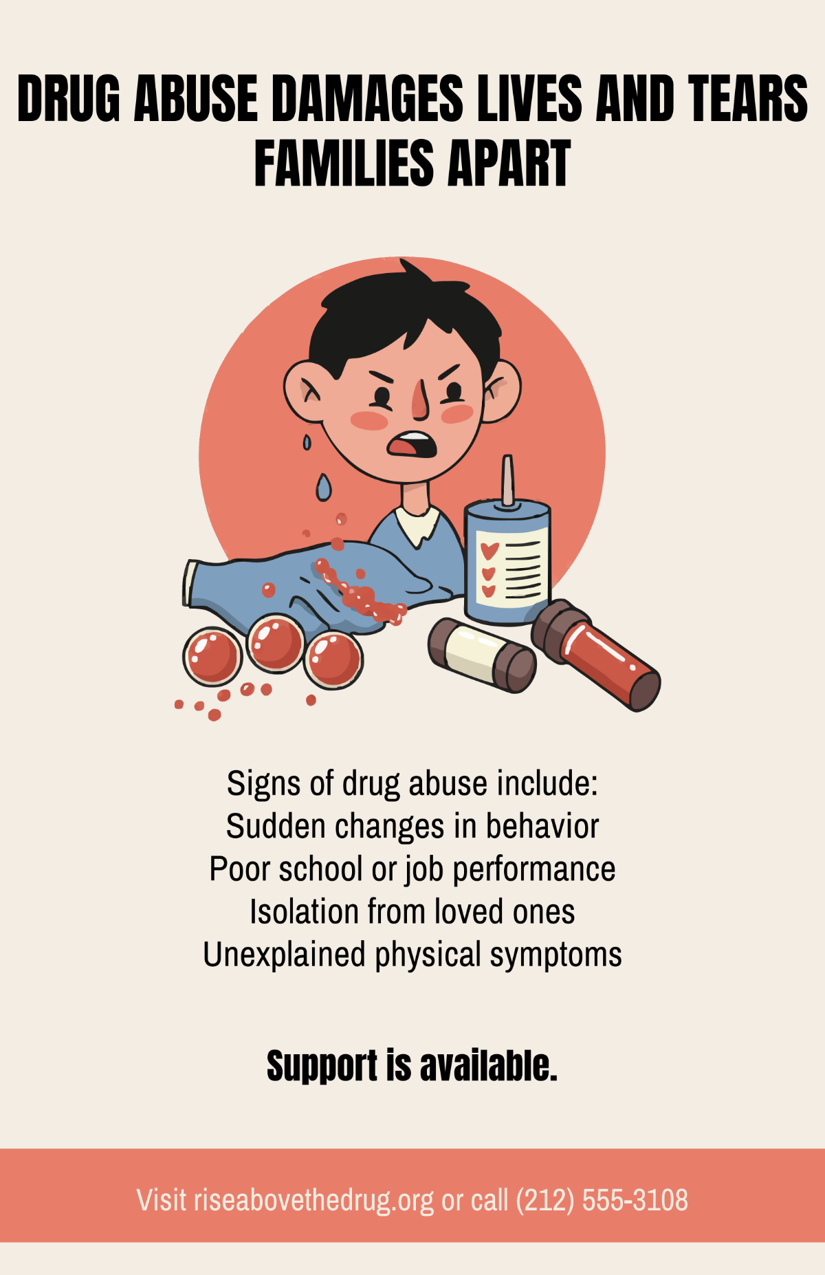 Free Drug Abuse Awareness Printable Poster Template