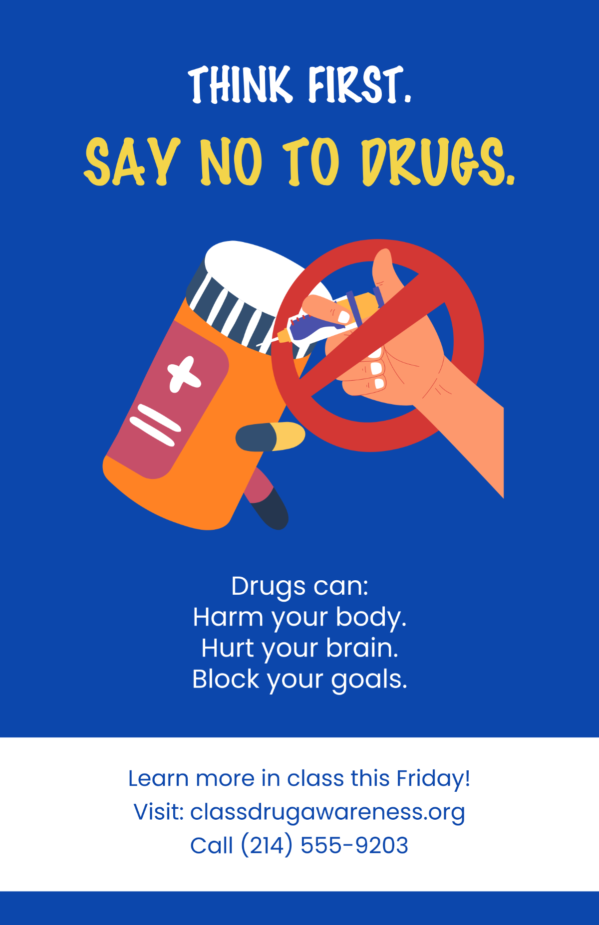 Free Drug Awareness Poster for Class Template