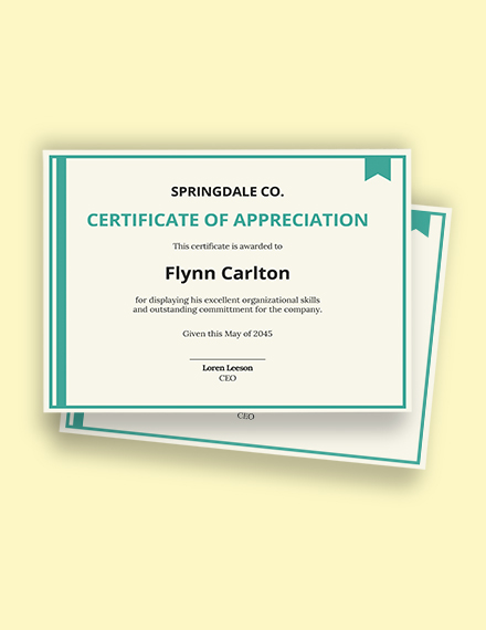 performance appreciation certificate Template - Word | Template.net