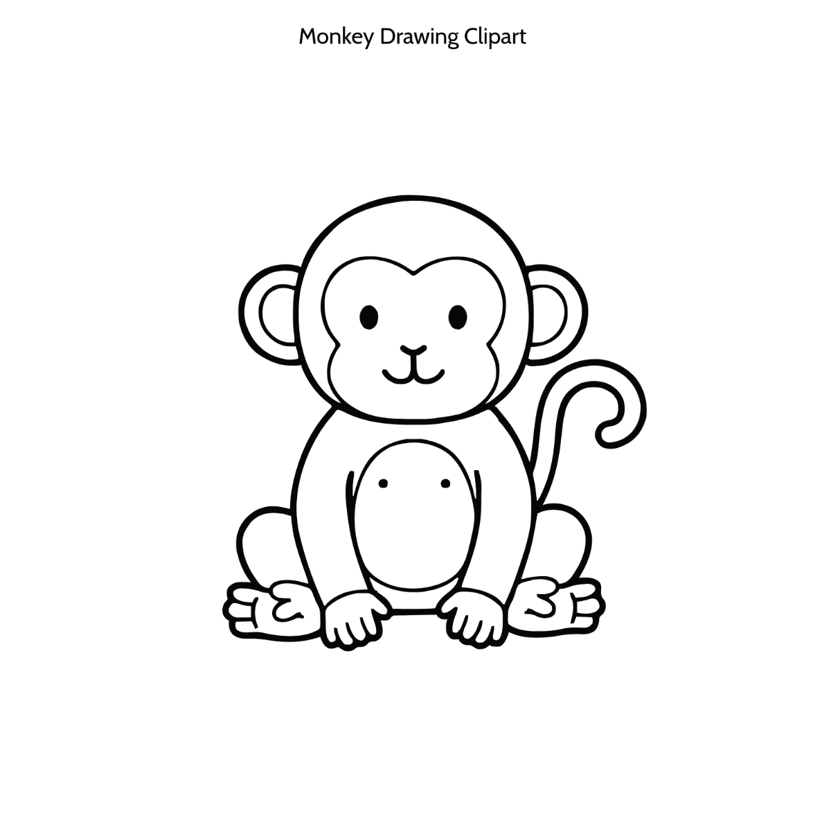 Free Drawing Monkey Clipart to Edit Online