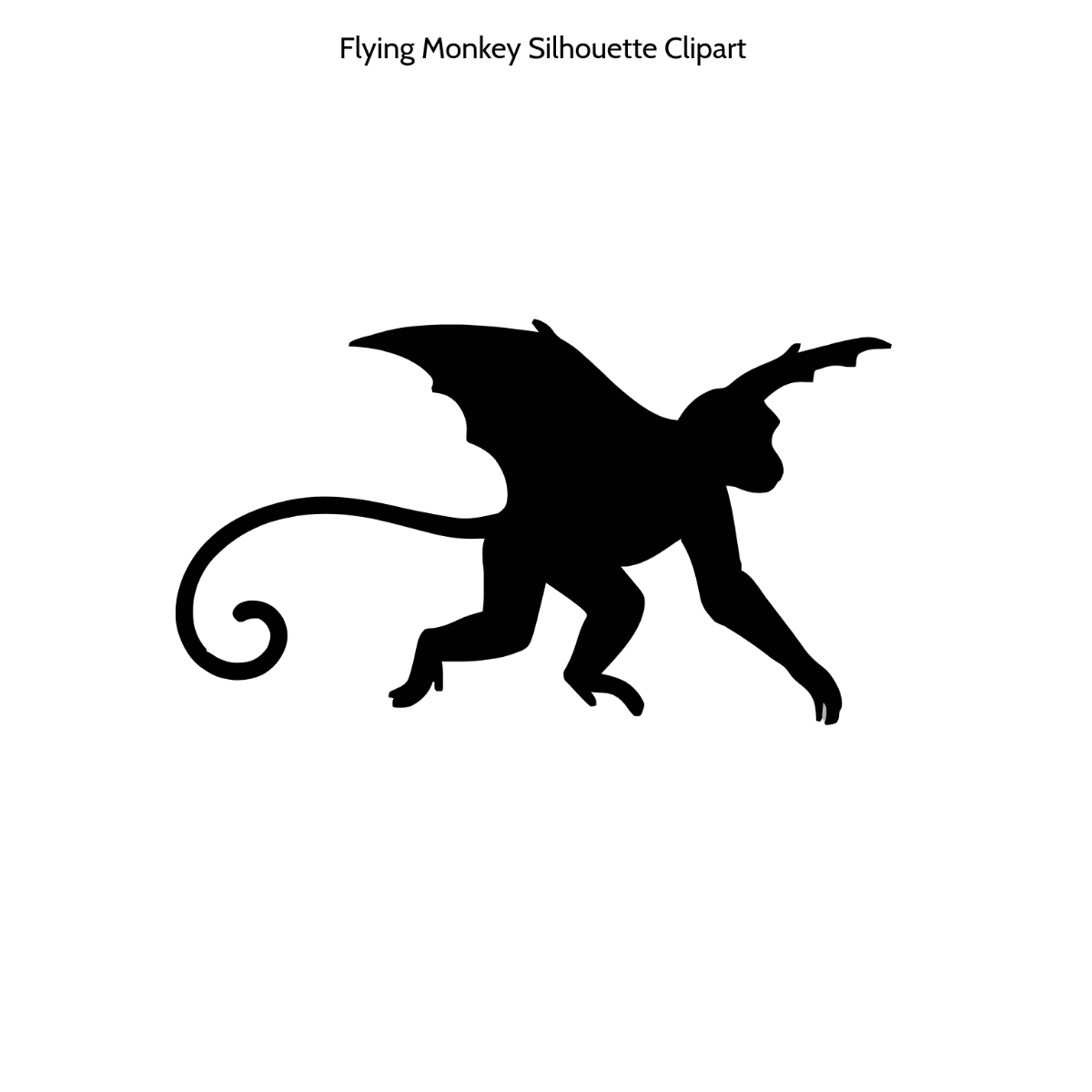 Free Flying Monkey Silhouette Clipart Template to Edit Online