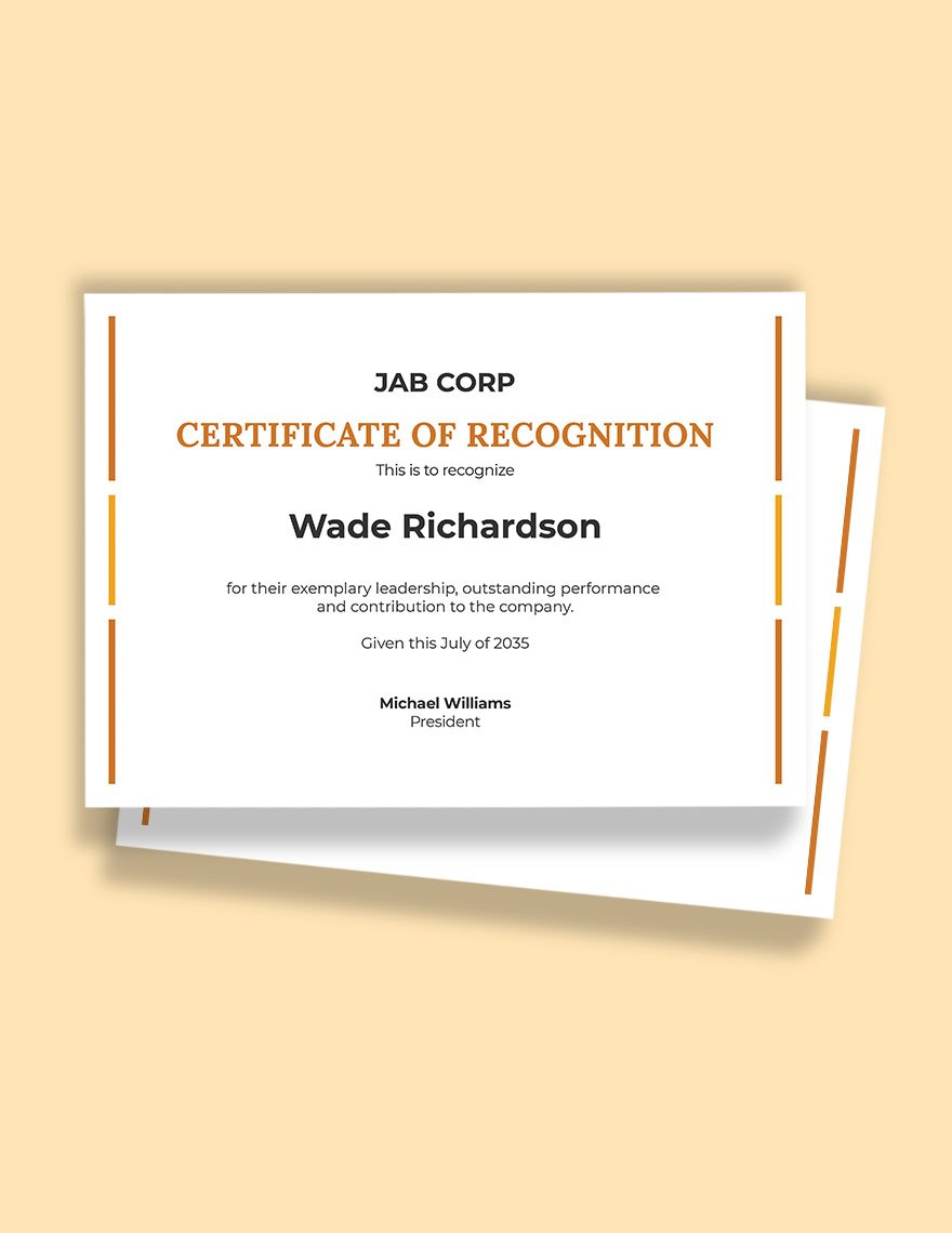 Leadership Excellence Award Certificate Template
