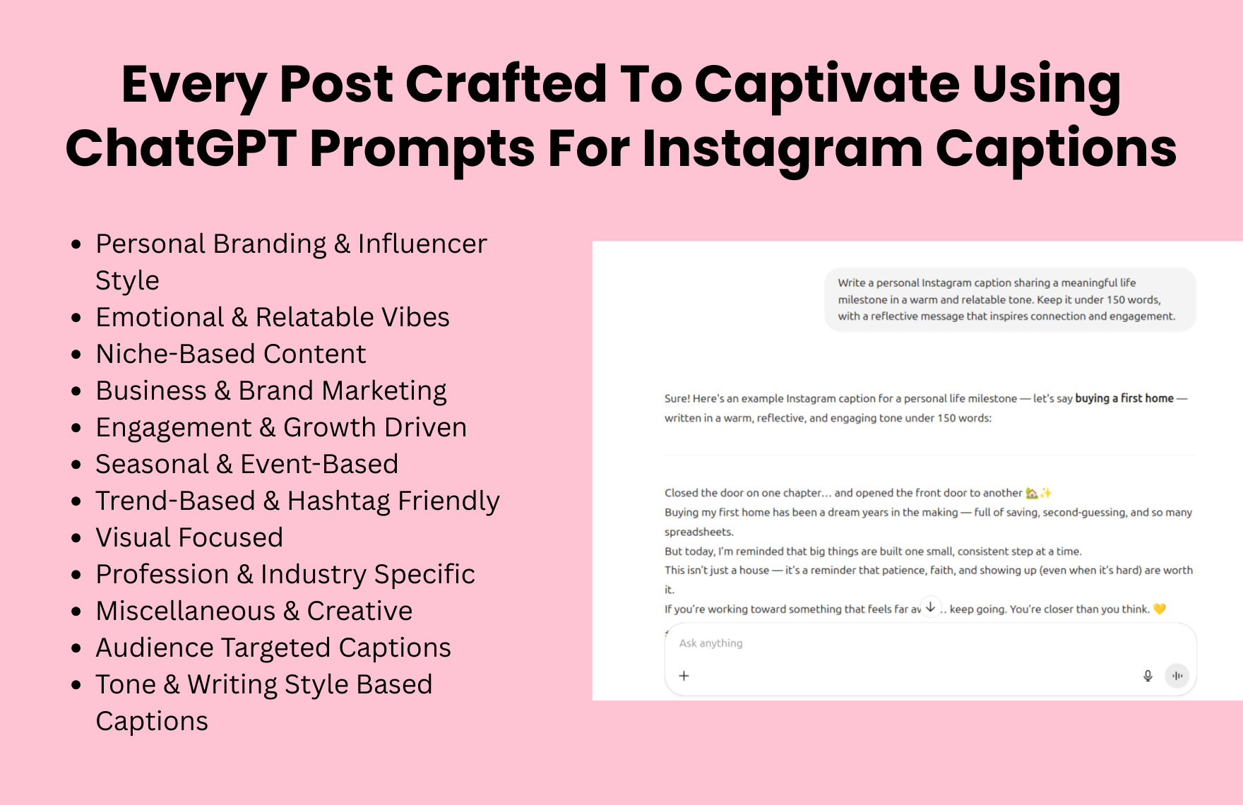 Free ChatGPT Prompts For Instagram Captions