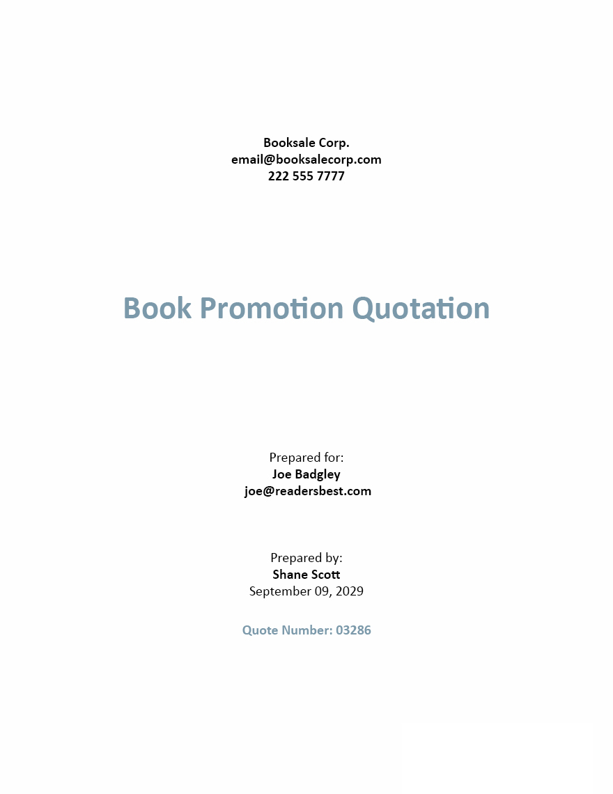 Free Sample Sales Quotation Template