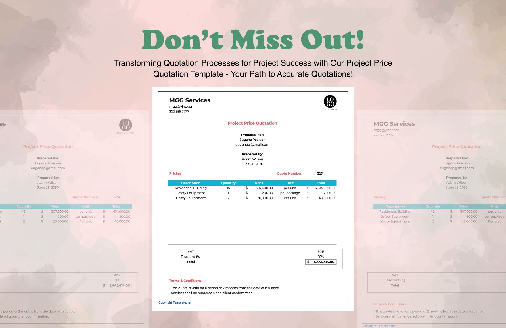 Project Price Quotation Template