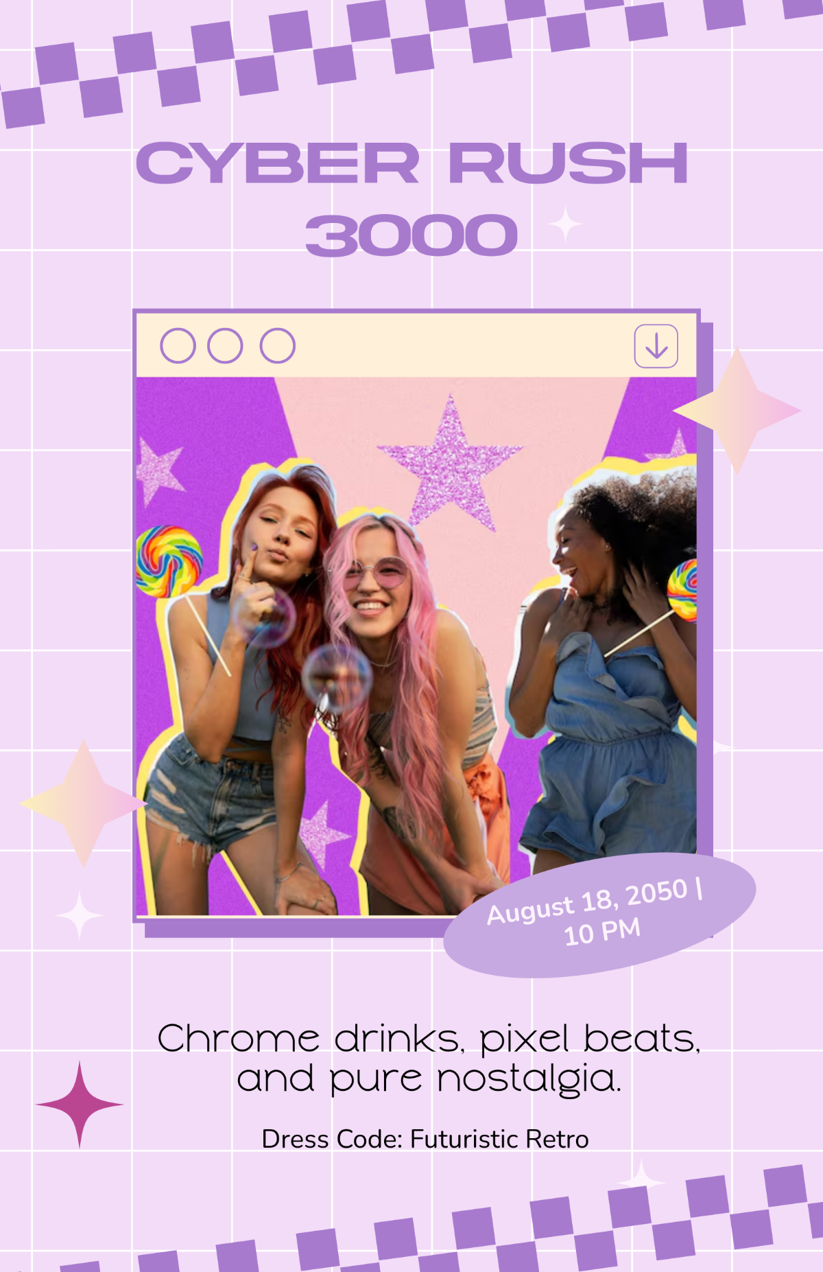 Free Y2K Aesthetic Poster Template