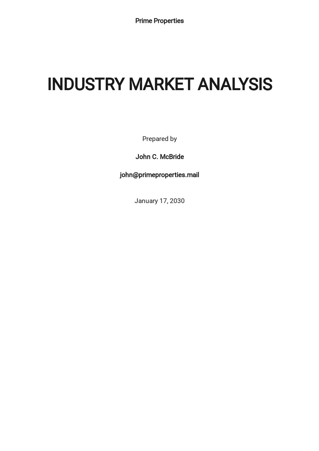 components of industry analysis in a business plan
