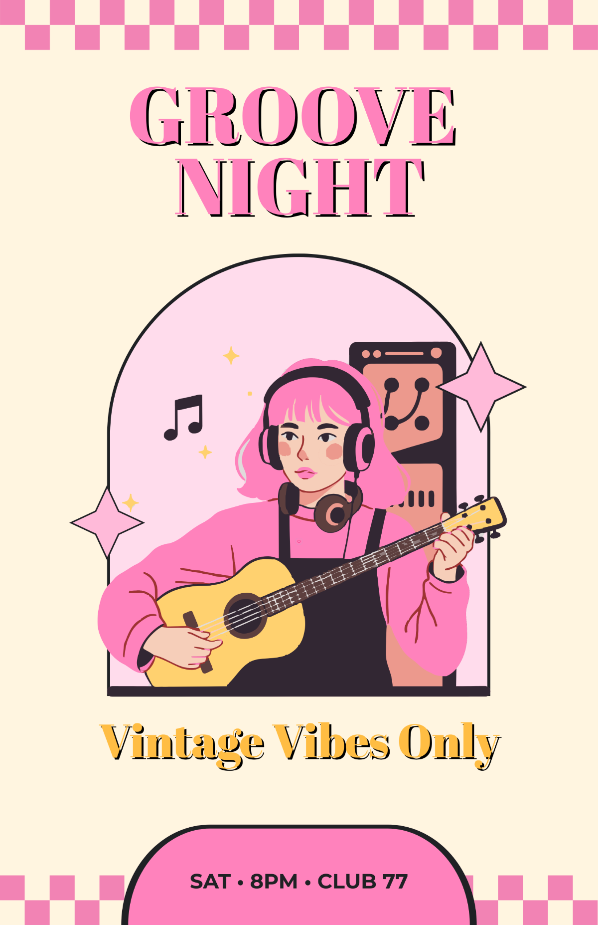 Free Aesthetic Retro Poster Template