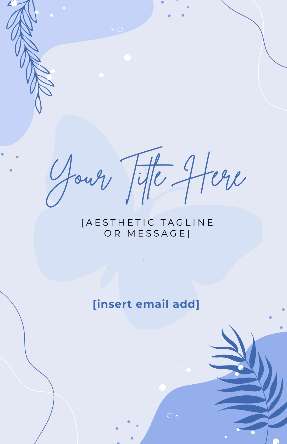 Free Blue Aesthetic Blank Poster Template to Edit Online