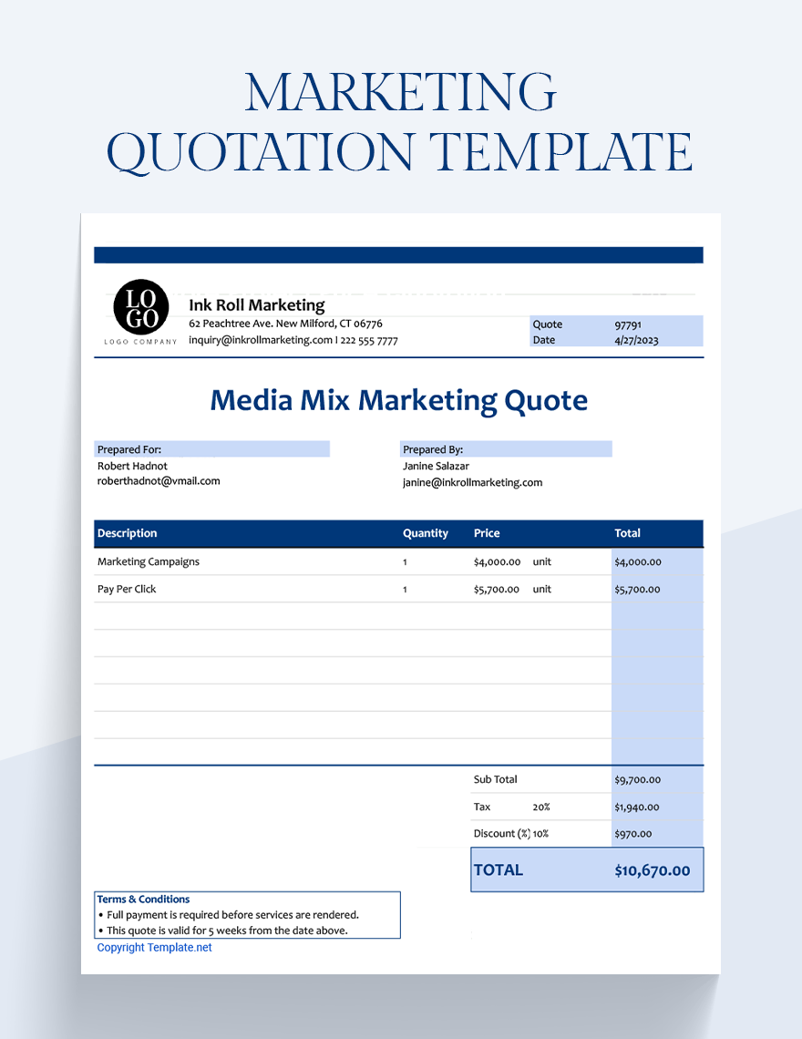 Marketing Quotation Template