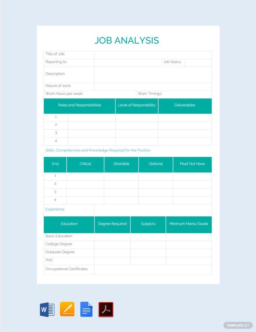 Job Analysis Template