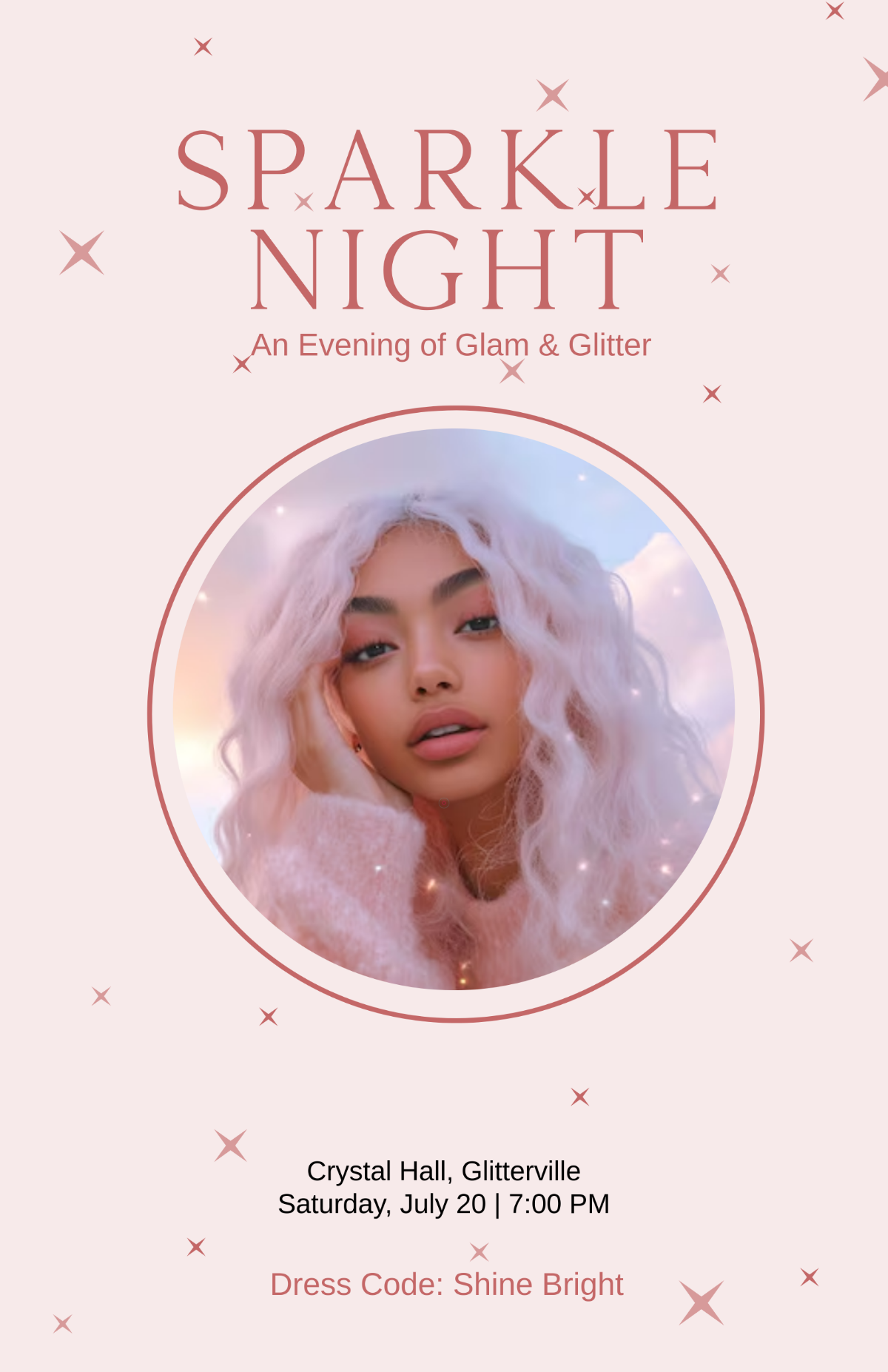 Free Glitter Aesthetic Poster Template