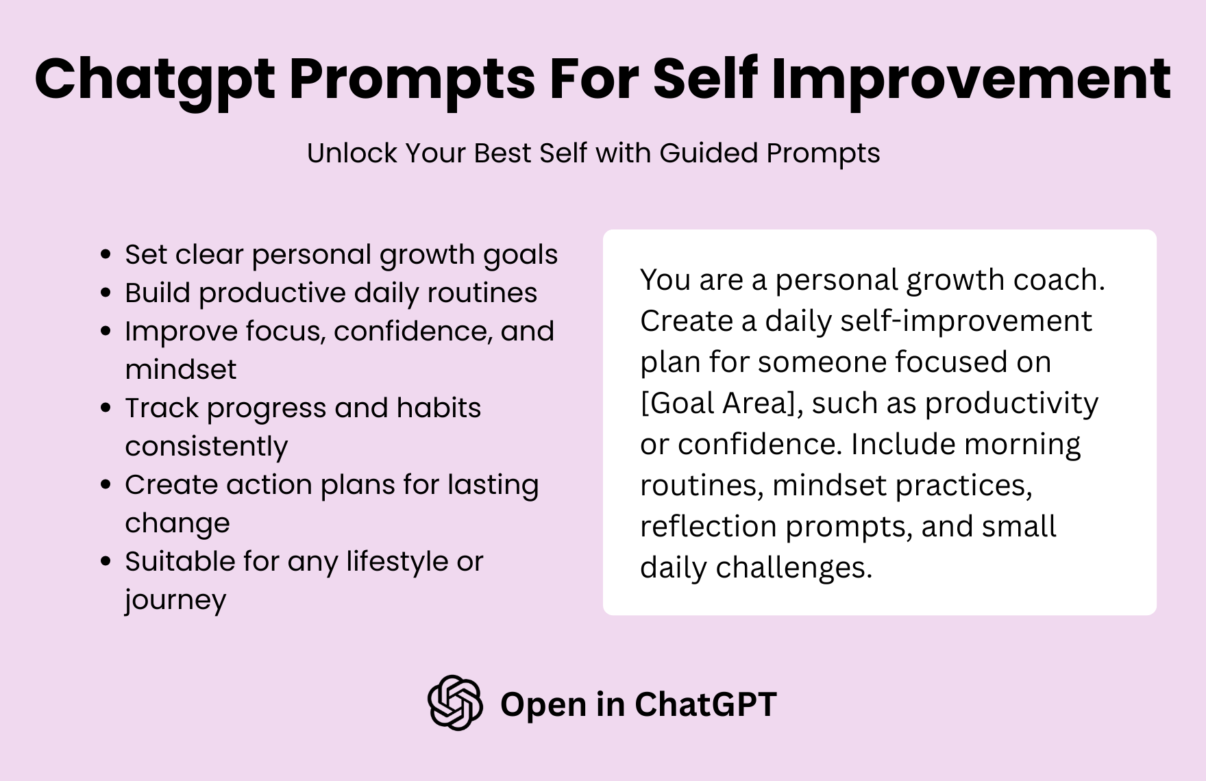 Free ChatGPT Prompts For Self Improvement in ChatGPT to Download