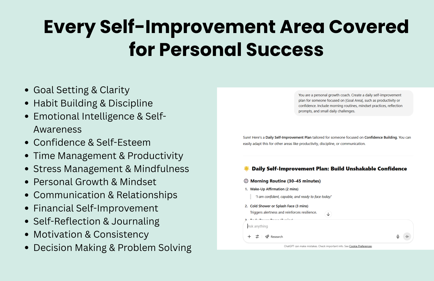 Free ChatGPT Prompts For Self Improvement