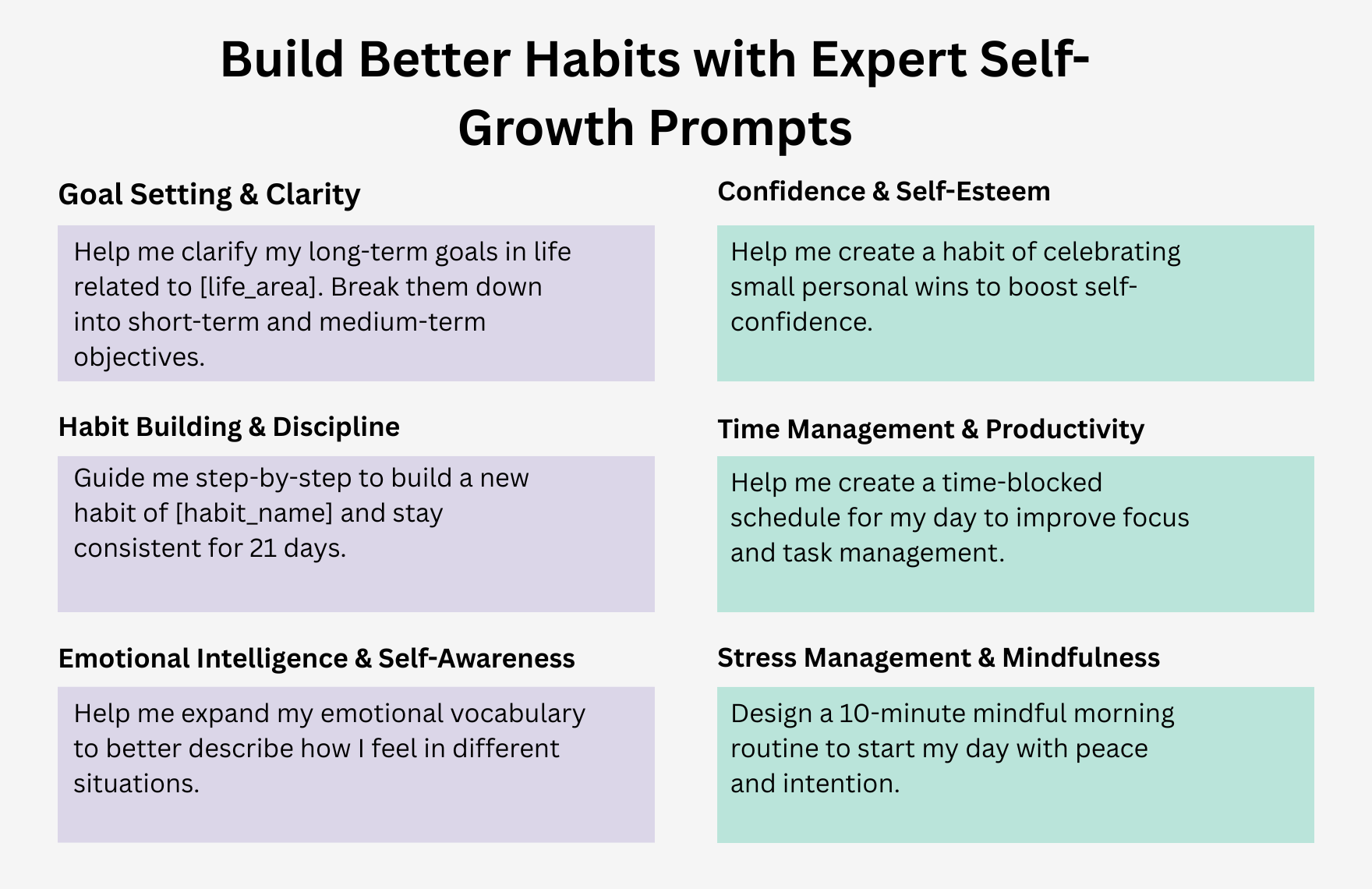 Free ChatGPT Prompts For Self Improvement