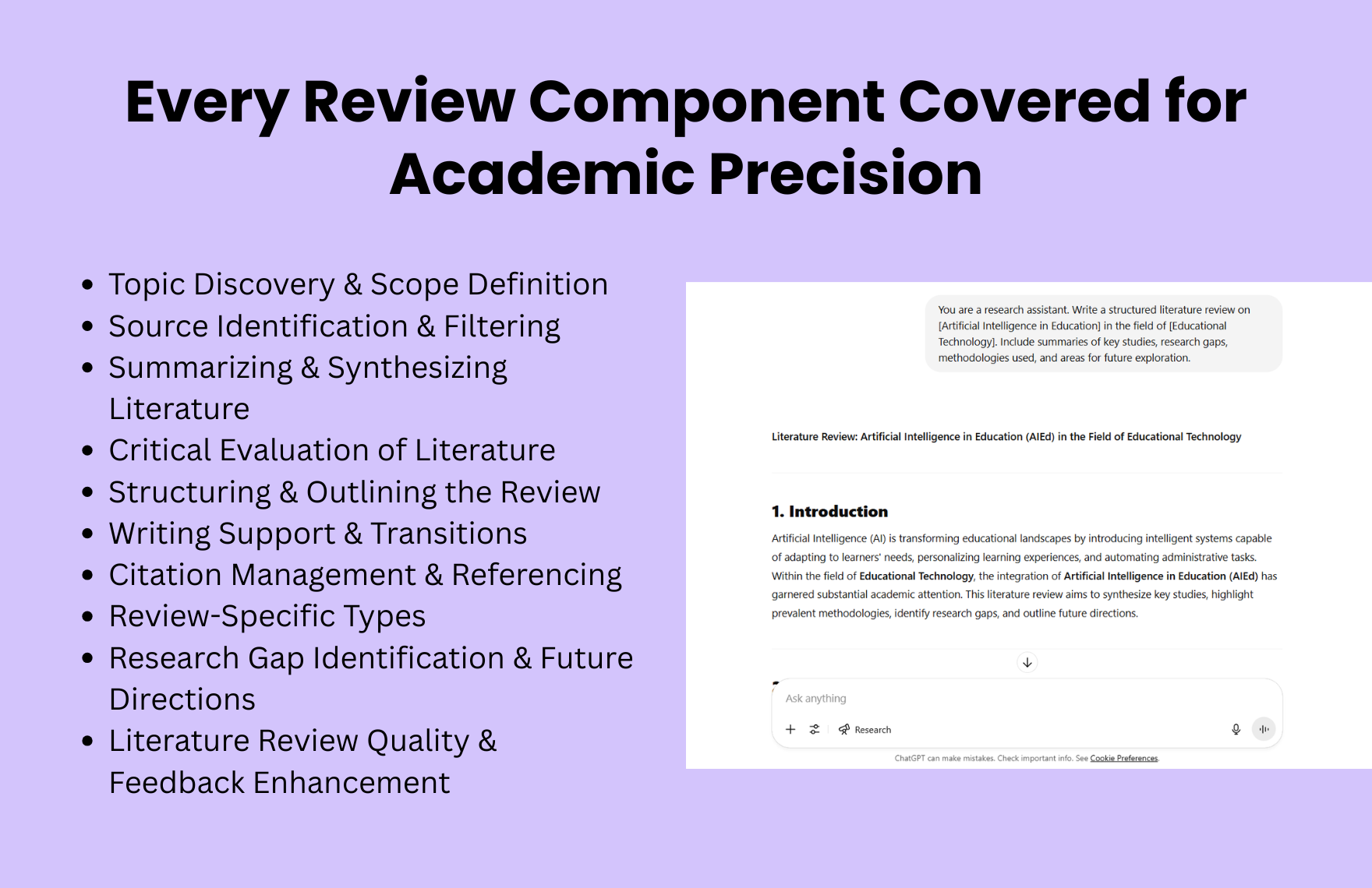 Free ChatGPT Prompts For Literature Review