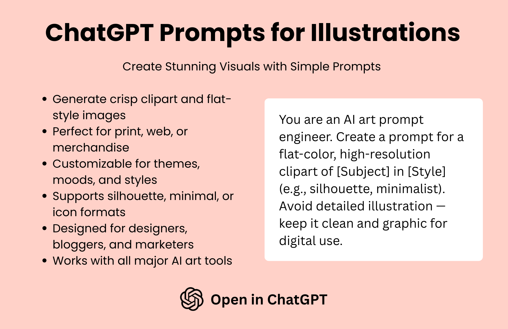 Free ChatGPT Prompts For Illustrations in ChatGPT to Download