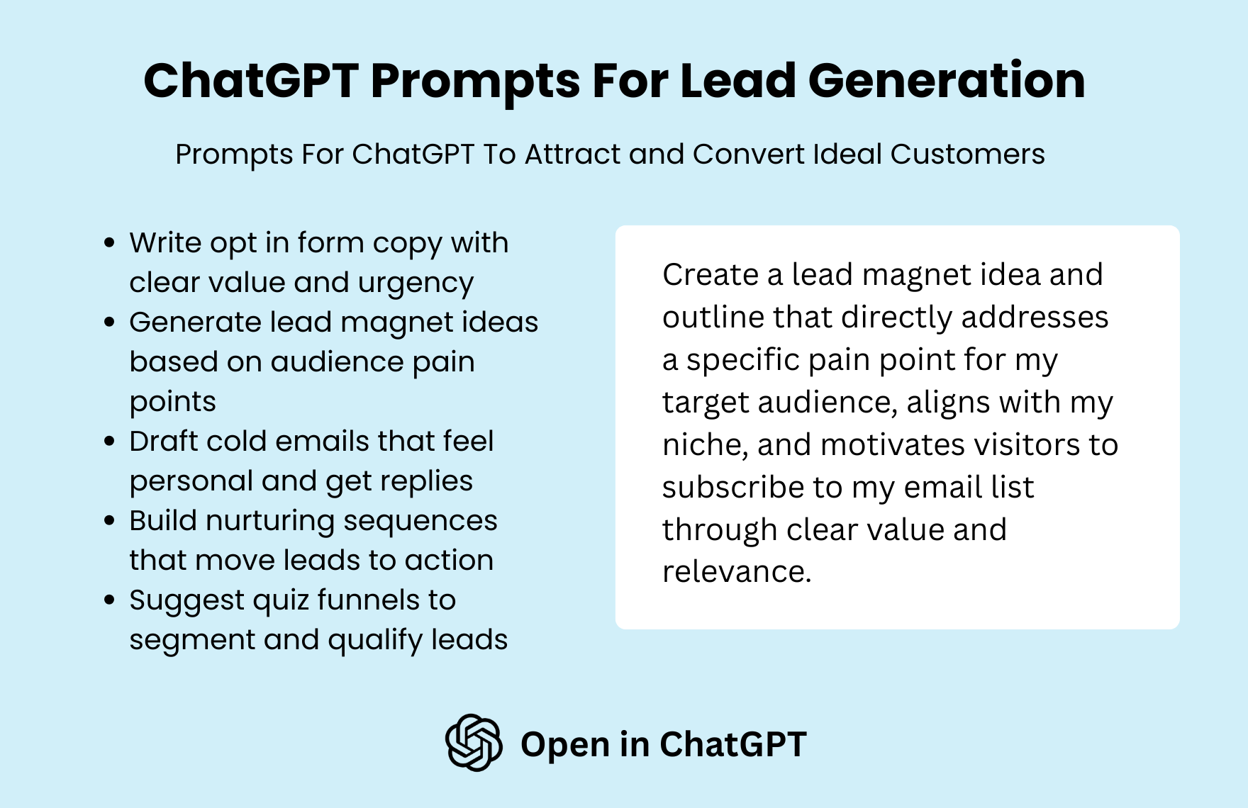 Free ChatGPT Prompts For Lead Generation to Download