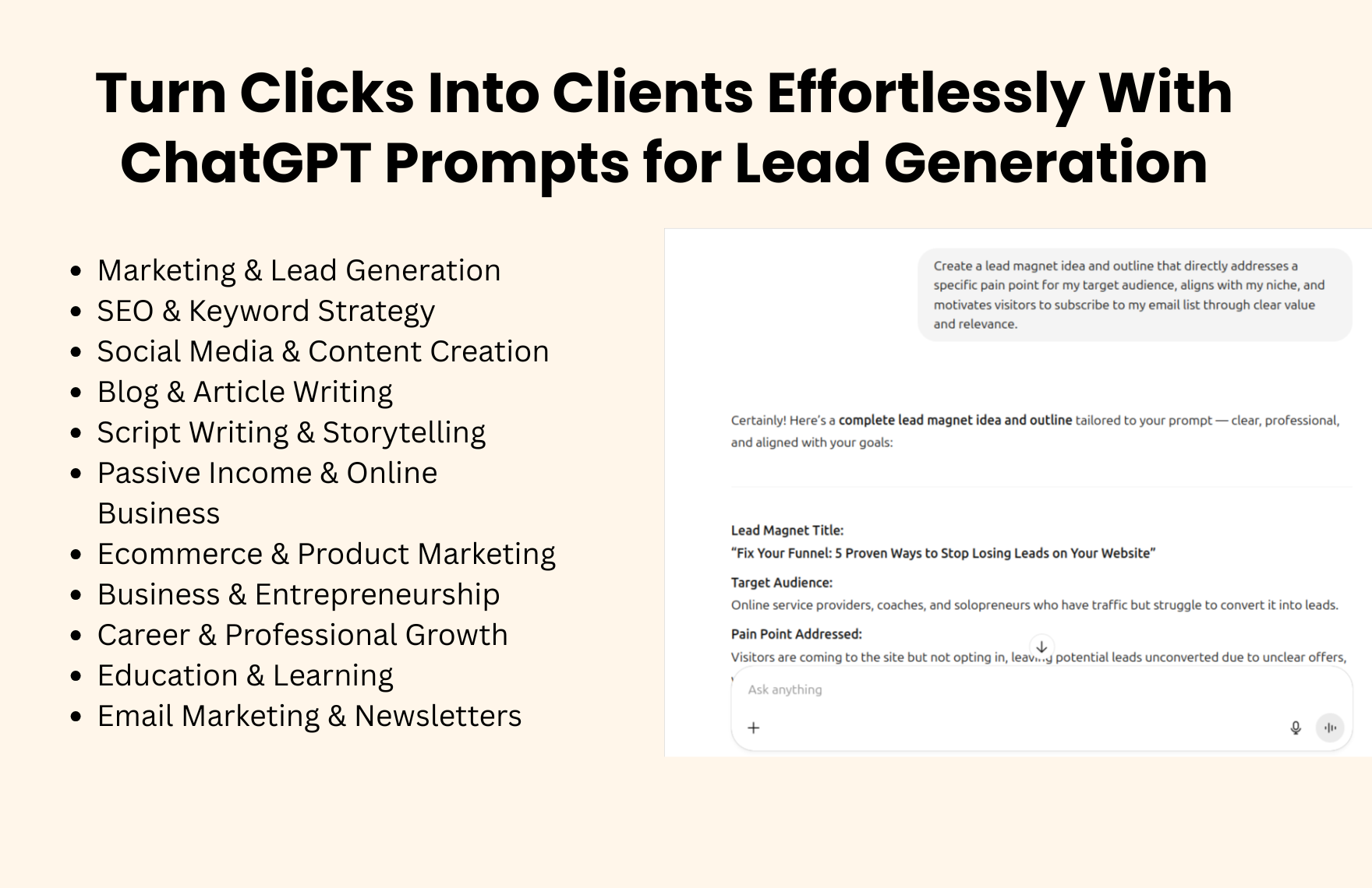 Free ChatGPT Prompts For Lead Generation