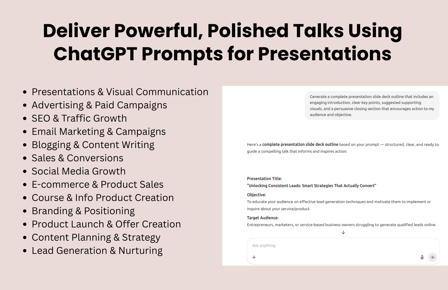 Free ChatGPT Prompts For Presentations
