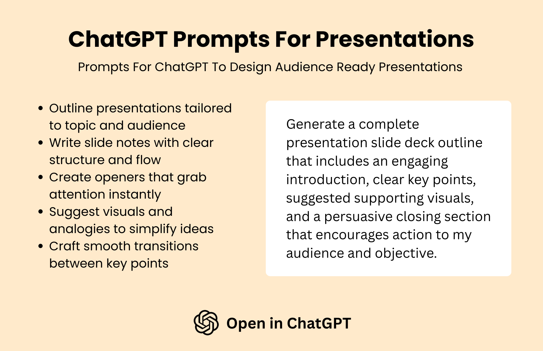 Free ChatGPT Prompts For Presentations in ChatGPT to Download