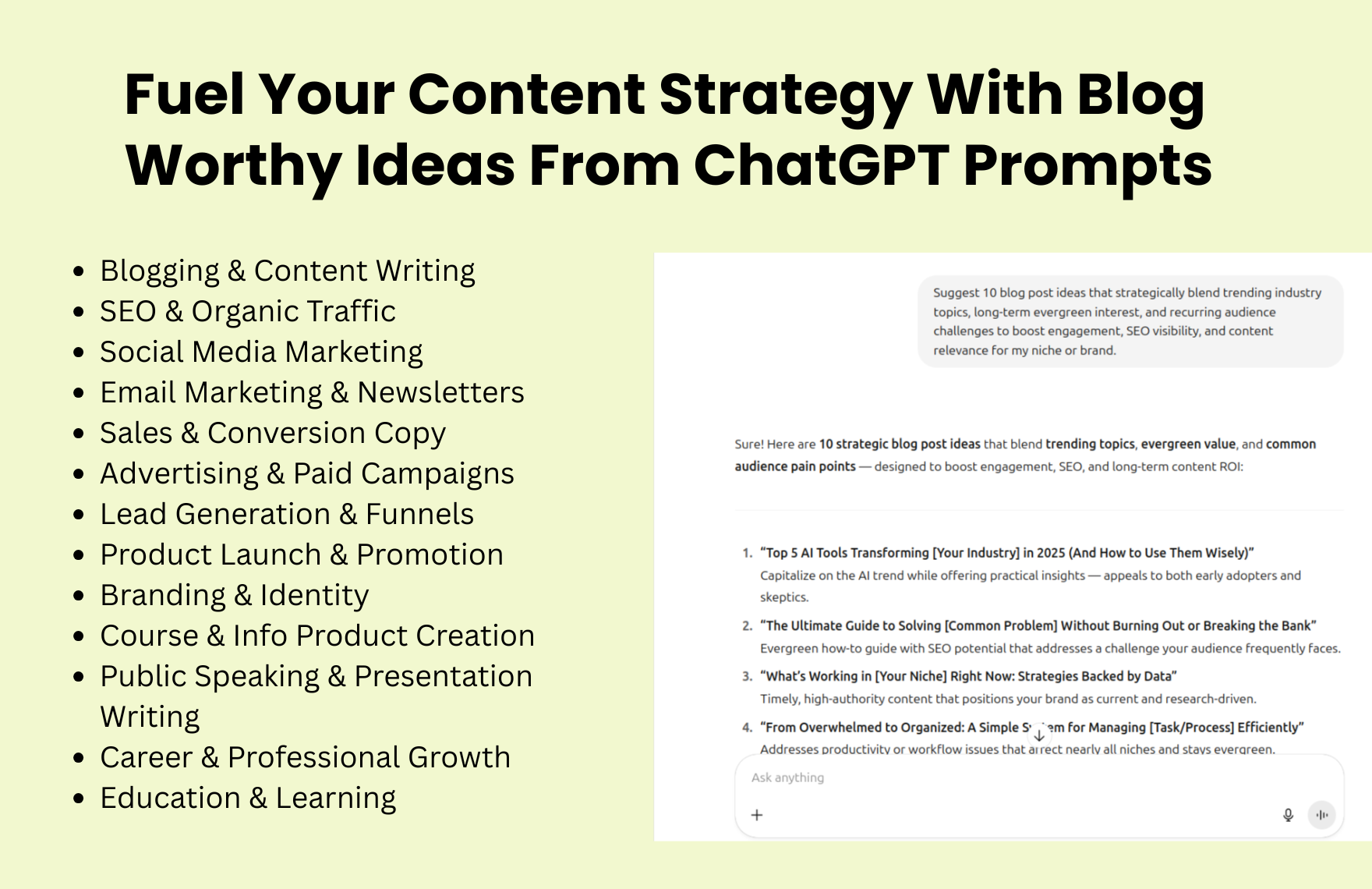 Free ChatGPT Prompts For Blogging